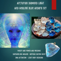 Arcturian Diamond Light and Healing Blue Andara Crystal Set