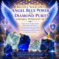 Angel Blue Power and Diamond Purity Andara Crystal Pendant Set