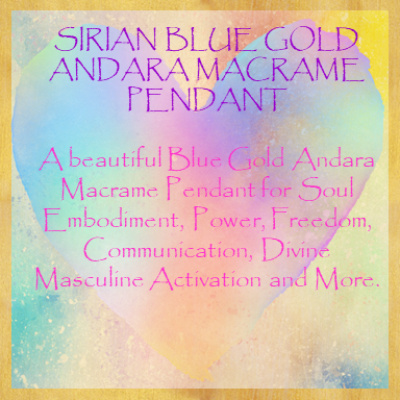Sirian Blue Gold Andara Macrame Pendant