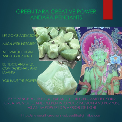 Green Tara Creative Power Andara Pendant
